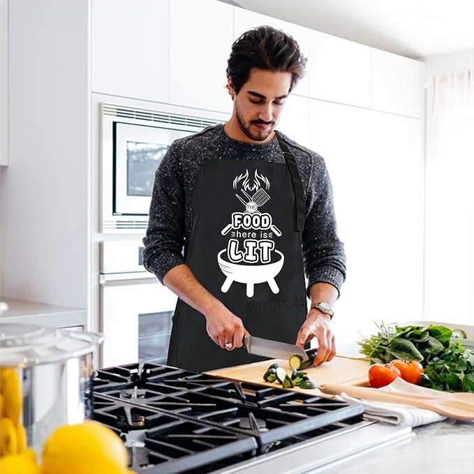 Rosoz Funny BBQ Black Chef Aprons - Image 6