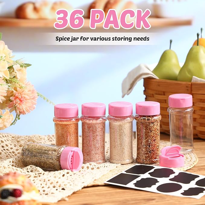 Eccliy 36 Pack 3 oz Clear Plastic Spice Jars - Image 4