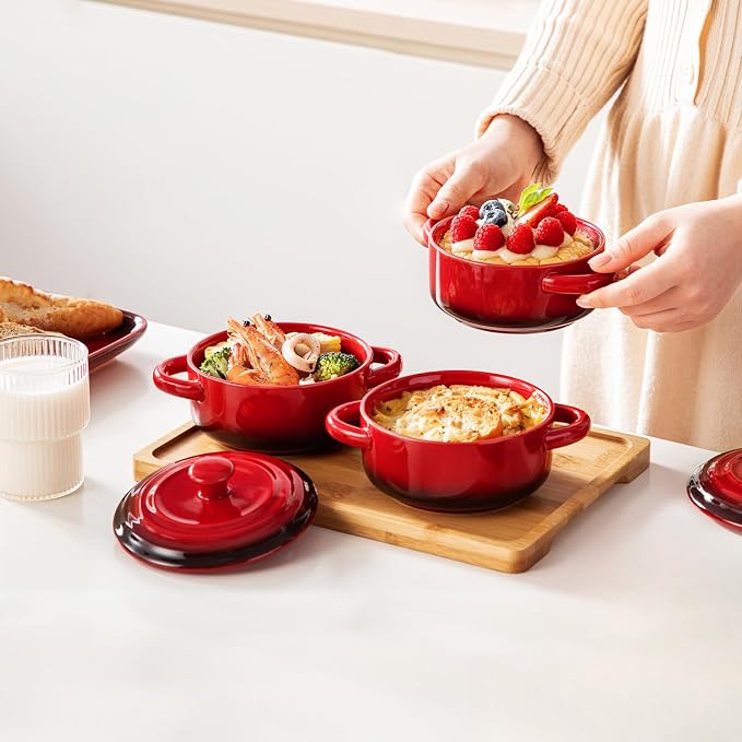 LOVECASA Mini Cocotte Set, 12 OZ Small Casserole Dishes - Image 5