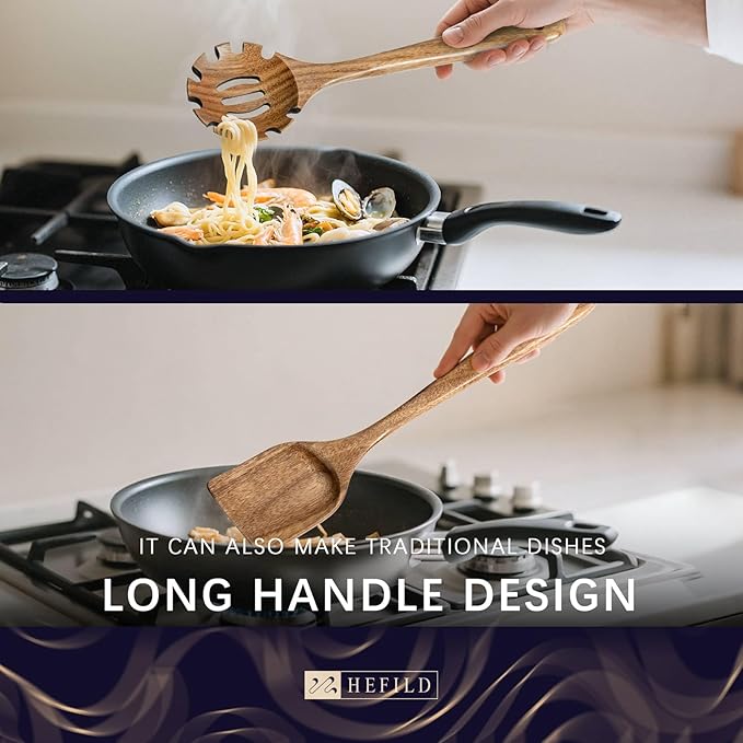 Wooden Spoons for Cooking, Nonstick Cooking Utensil Set - Image 5