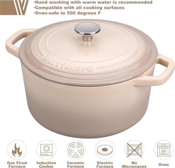 VORRINGARD Enameled Cast Iron Dutch Oven Pot - Image 3