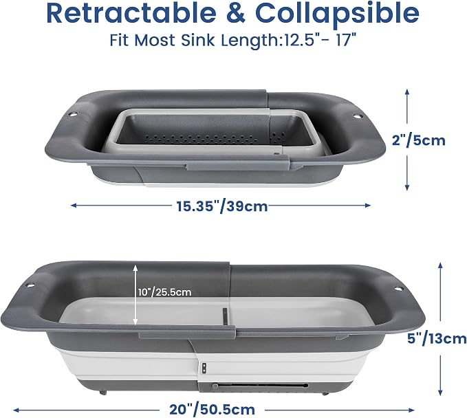 ROTTOGOON Collapsible Colander Strainer, Expandable Over the Sink Colander - Image 2