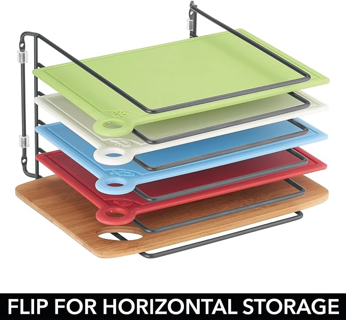 mDesign X-Large Steel Storage Tray Organizer Rack - Image 6