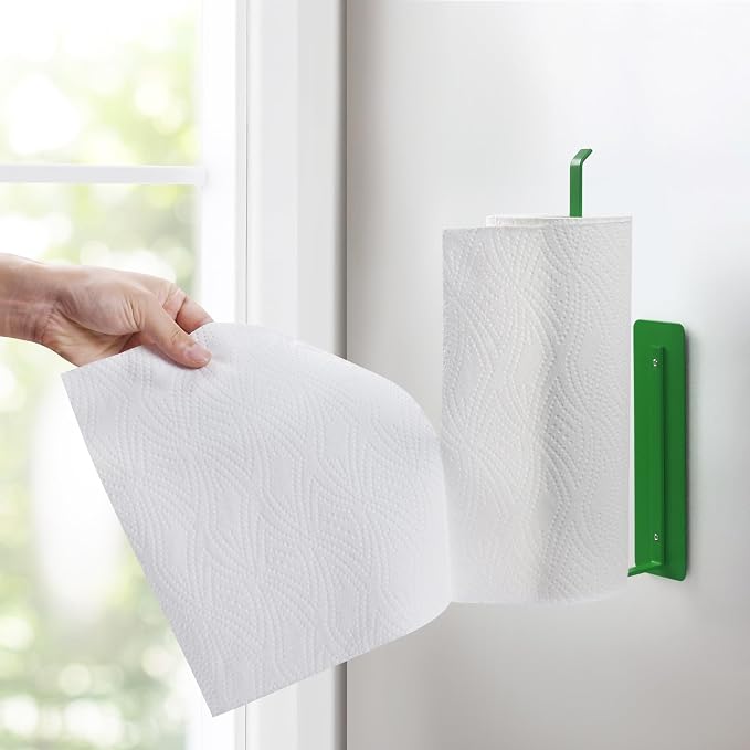 Magnetic Paper Towel Holder for Fridge Green, Heavy Duty Strong Magnet Backing - Image 3