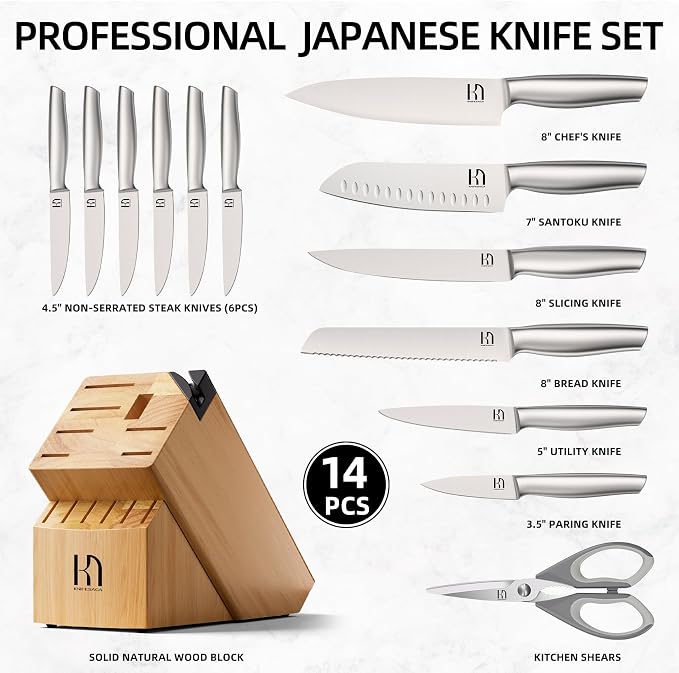 KnifeSaga Knife Set, Premium Knife Block Set - Image 6