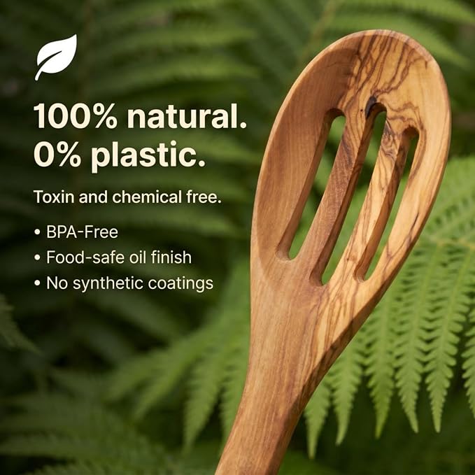 Salt & York 5-piece Olive Wooden Kitchen Utensil Set - Image 4