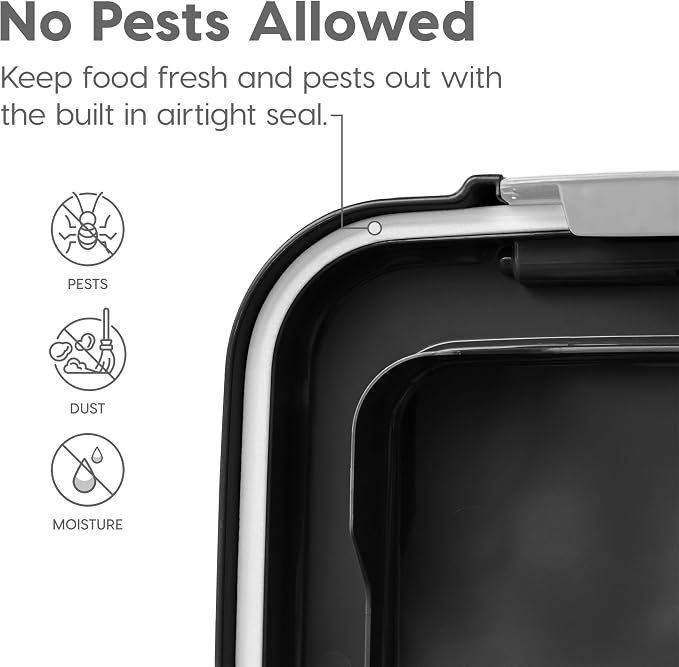 IRIS USA Dog Food Storage Container 30 lb + 11lb Airtight Combo, Stackable Pet - Image 4