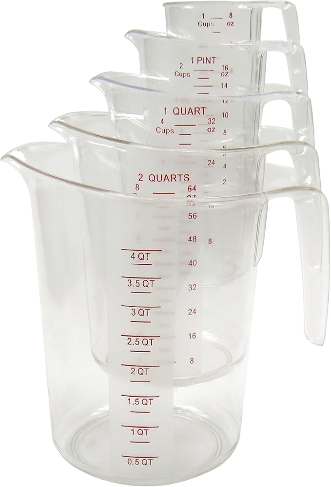 Winco 5-Piece Measuring Cup Set, Polycarbonate - Image 2