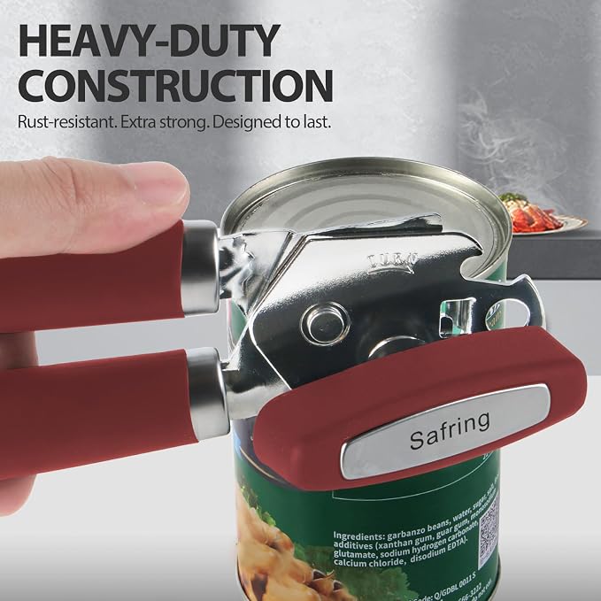 Safring Can Opener Manual, Heavy Duty Handheld Strong Can Opener - Image 6