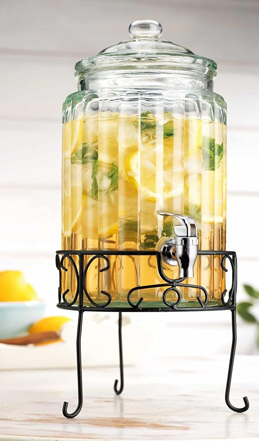 MosJos 2 PACK 1.5 Gallon Drink dispenser, Glass Beverage Dispenser - Image 9