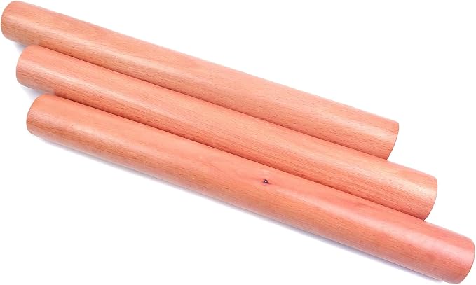 3-Pack 10-Inch Wooden Rolling Pins – Classic 1-Inch Diameter Baking Tools by YOFAN