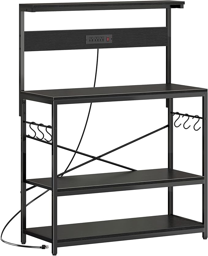 SUPERJARE Bakers Rack with Power Outlets, Microwave Stand, 39.4 X 14.3 Inch by SUPERJARE
