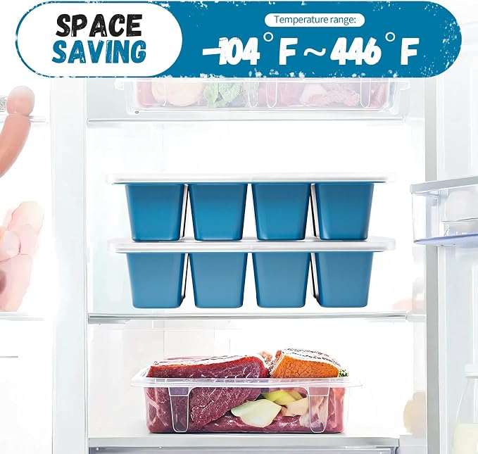 GORCI Ice Cube Tray For Freezer, 16 Large 1/2 Cub Cubes, Silicone Ice Trays For - Image 6