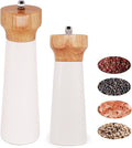 White Salt Grinder Wooden Pepper 8"+6" Salt Grinder Set Pepper Mill Salt & by TessieJessie
