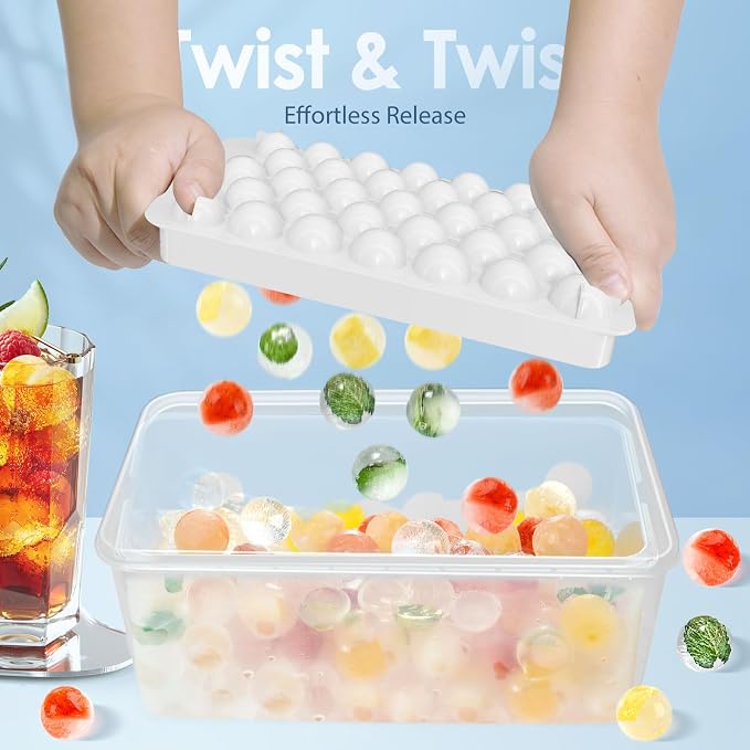 WIBIMEN Ice Cube Tray with Lid and Bin - Image 2