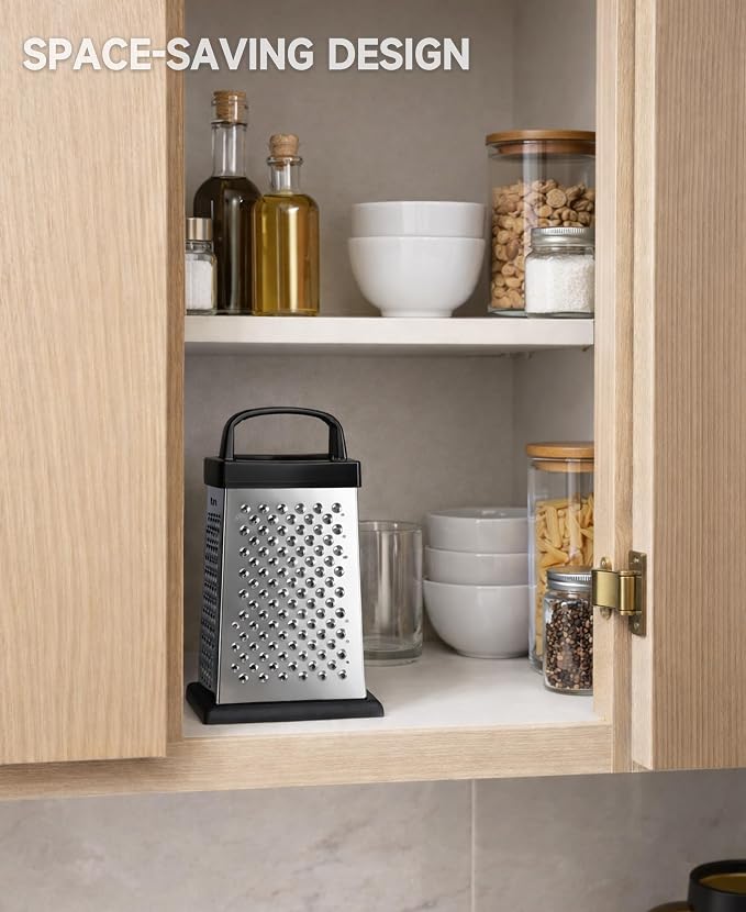 Cheese Grater, 4-Sided Mini Box Grater, Stainless Steel Food Shredder - Image 7