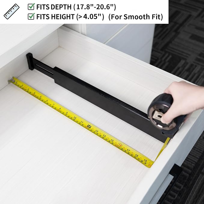Utoplike 4 pcs Bamboo Kitchen Drawer Dividers Large, Adjustable Black Drawer - Image 5