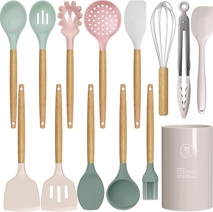 Silicone Cooking Utensils Set by oannao