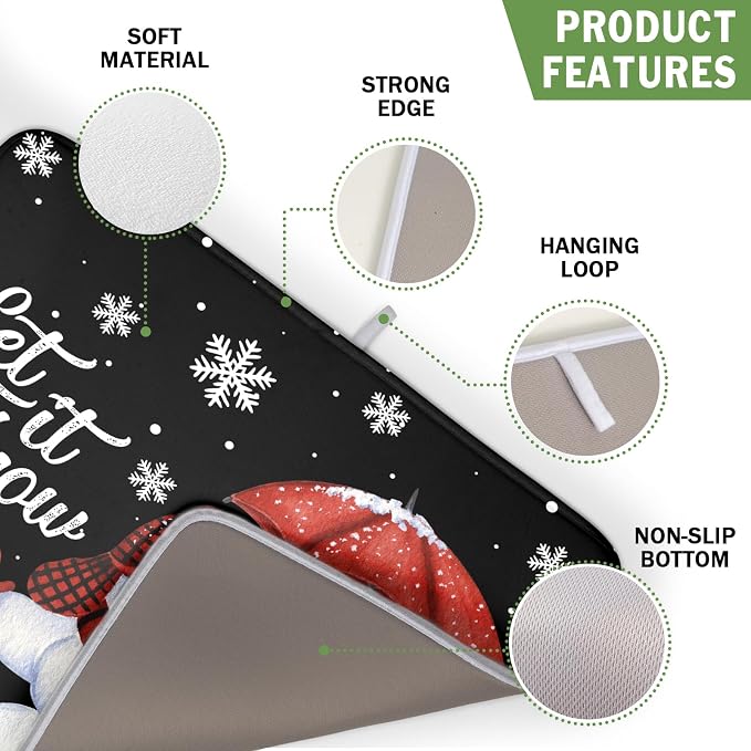 Winter Snowman Dish Drying Mat, Christmas Snow Dish Drying Mat - Image 3