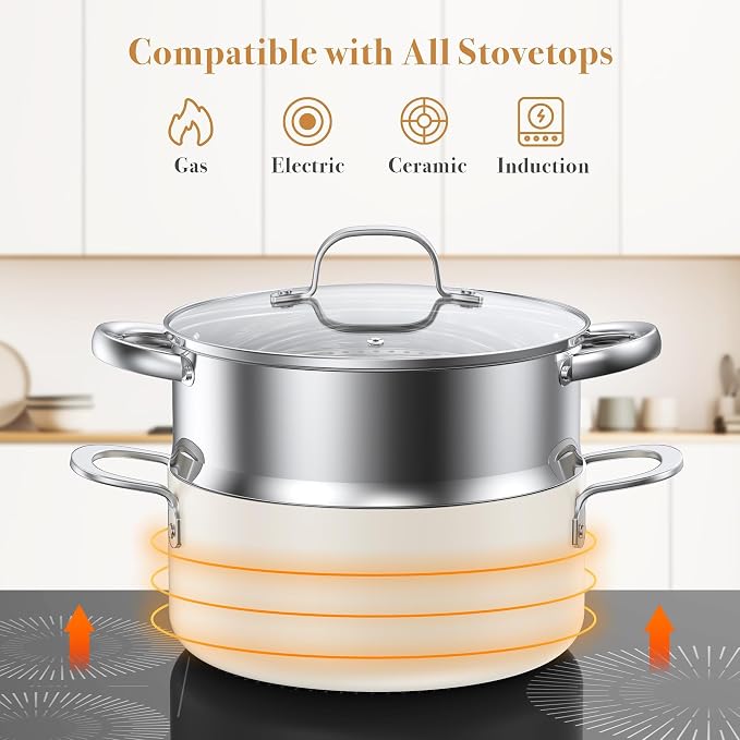 PekGema Ceramic Pots and Pans Set, Nonstick Kitchen Cookware, Oven Safe Cooking - Image 5