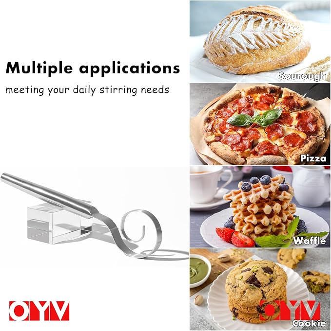 OYV 12-Inch Seamless Dough Whisk, 18/10 Stainless Steel Bread Whisk, Danish - Image 9