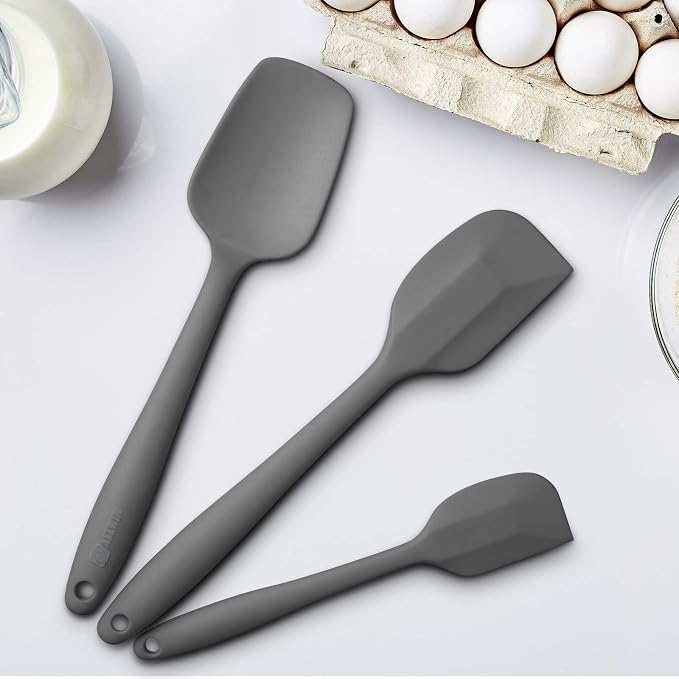 Silicone Spatula 3‑Piece Set Heat Resistant 600°F Non‑Stick Rubber Spatulas - Image 4