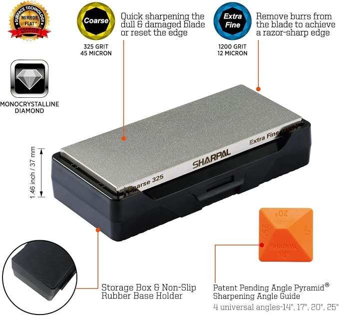 SHARPAL 156N Double-sided Diamond Sharpening Stone Whetstone Knife Sharpener | - Image 2
