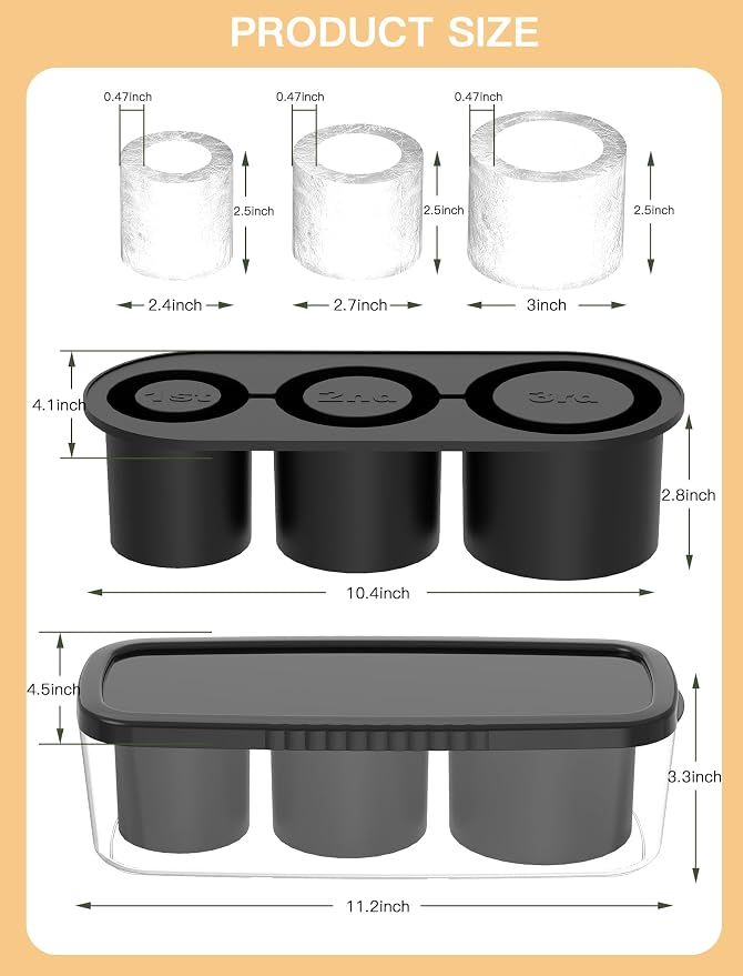 Ice Cube Tray for Tumbler Cup 30Oz-40Oz, Easy Fill and Release Ice Maker for - Image 3