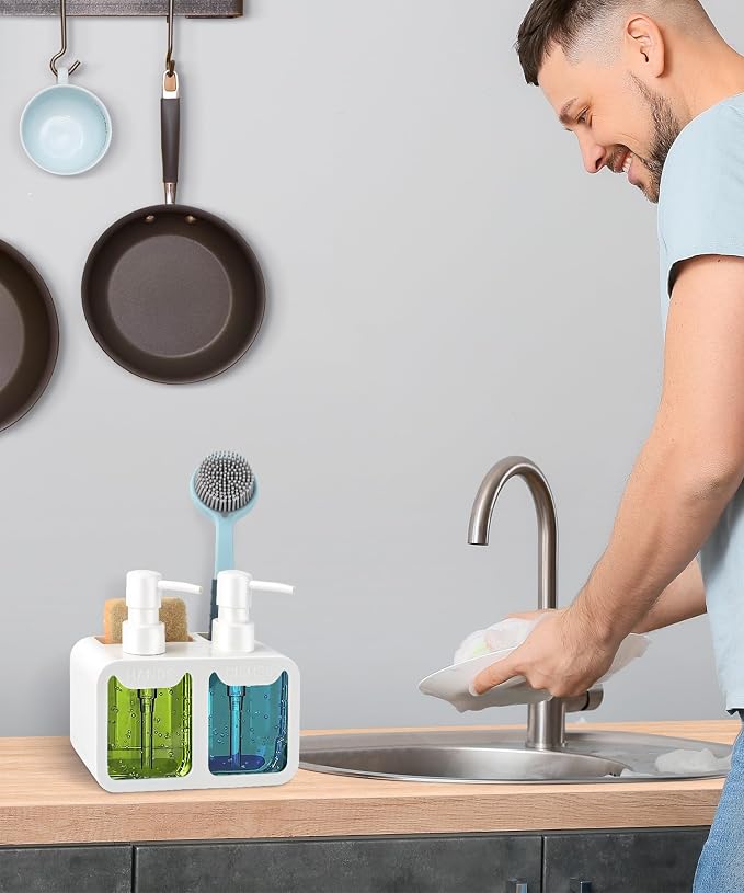 Kitchen Hand Soap and Dish Soap Dispenser Set, Dual Soap Dispenser - Image 7