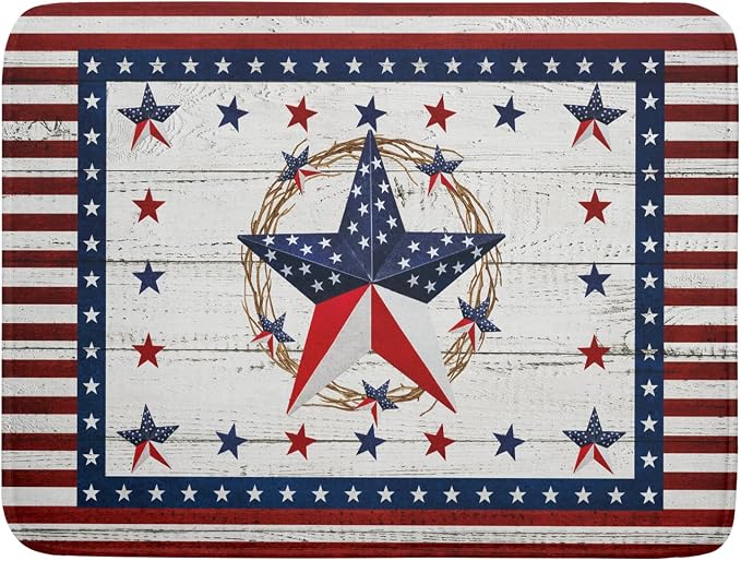 Giwawa Patriotic Stars Dish Drying Mat 4th of July America Star Wreath Dish by Giwawa
