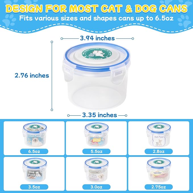 REFLYING Canned Cat Food Storage Lids, Reusable Airtight Can Cover Pet Food - Image 3