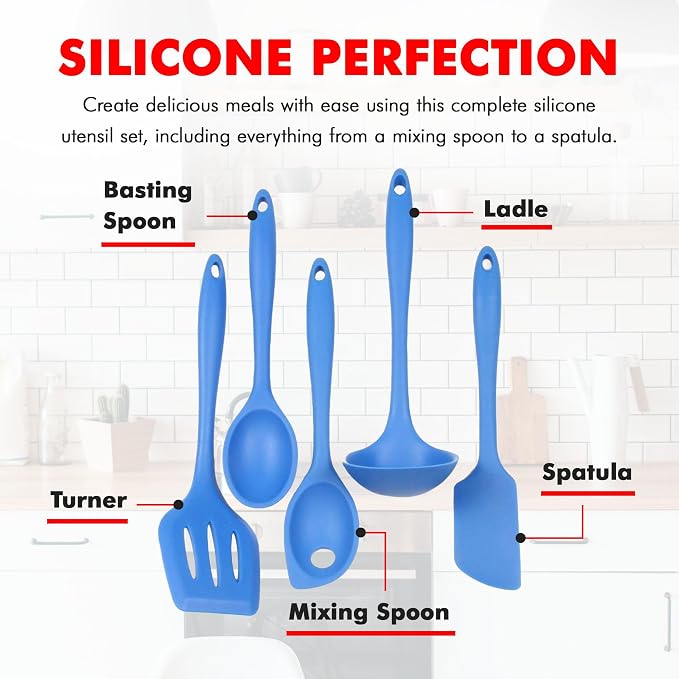 Chef Craft 42075 5 Piece Silicone Kitchen Tool and Utensil Set - Image 4