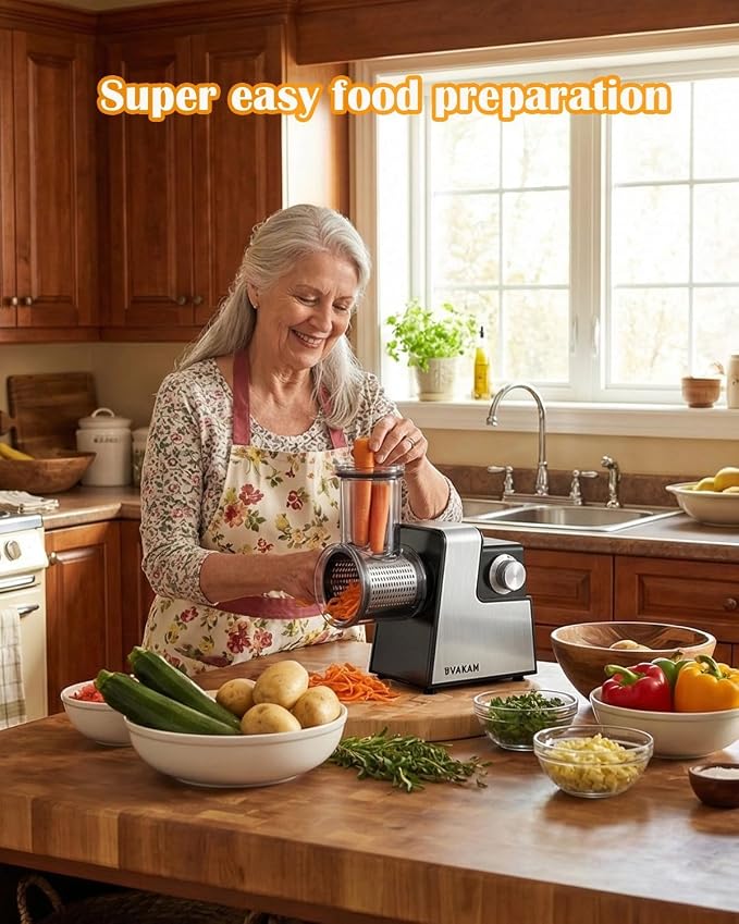 Electric Cheese Grater, 5-In-1 Electric Grater, 300W Salad Maker, Electric - Image 9