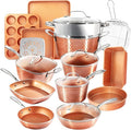Gotham Steel Hammered 20 Pc Ceramic Cookware Set Nonstick, True Ceramic Pots by GothamSteel