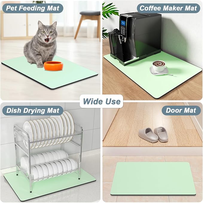Rnivvi Coffee Mat, Hide Stain Rubber Backed Absorbent Dish Drying Pad - Image 7