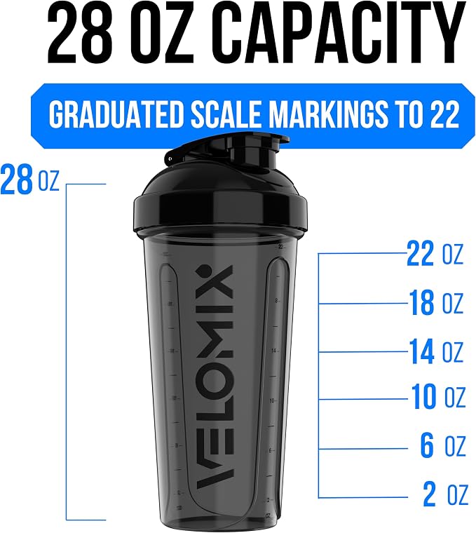 VELOMIX -2 Pack- 28 oz Protein Shaker Bottles - Image 4