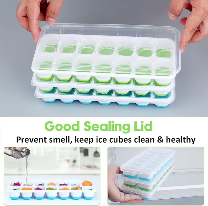 Silicone Ice Cube Tray, Jrisbo 4 Pack Easy-Release & Flexible 14-Ice Cube Trays - Image 5