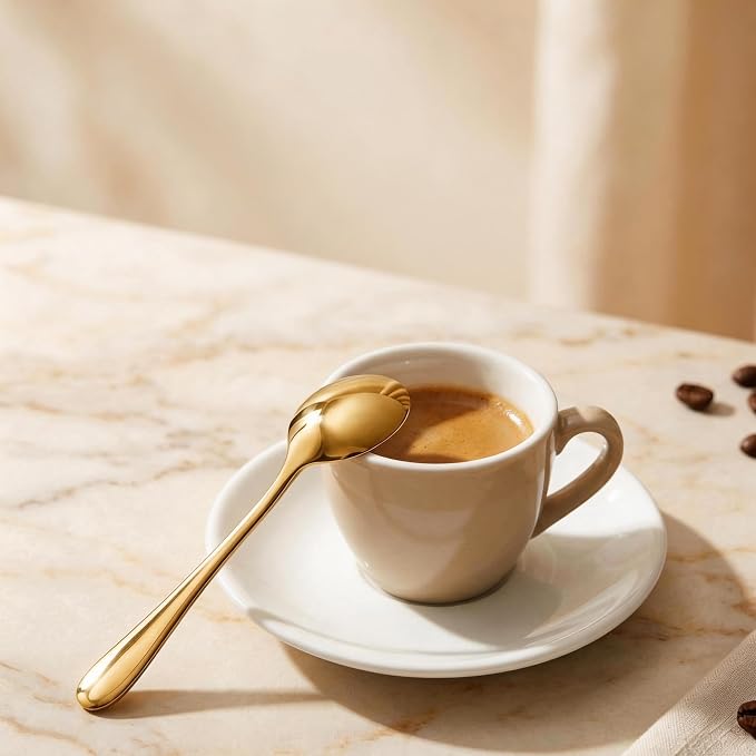 Espresso Spoons Long Handle, Round Tip Demitasse Spoon - Image 6