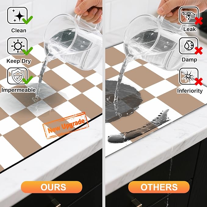 Dish Drying Mats for Kitchen Counter, Waterproof Coffee Mat for Countertop - Image 5