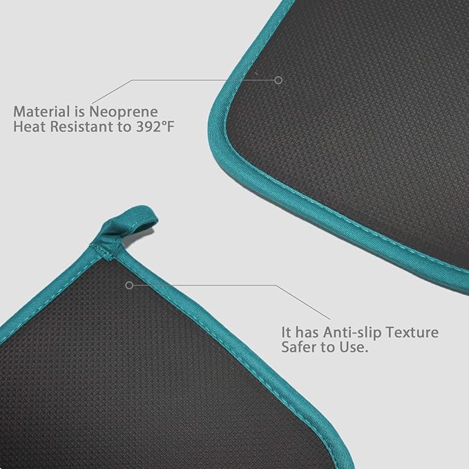 2Pcs Cotton and Neoprene Oven Pads Pot Holders - Image 3