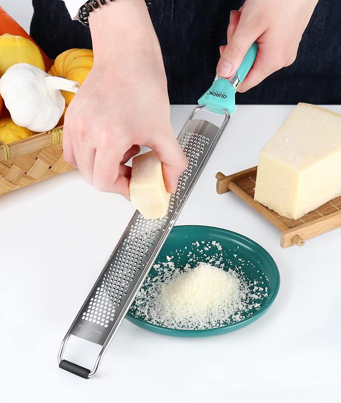 Ourokhome Kitchen Lemon Zester, Stainless Steel Hand Held Parmesan Cheese Grater - Image 6