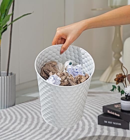 Venalys Small Metal Trash Can Wastebasket, Decorative Honeycomb Garbage Can - Image 9