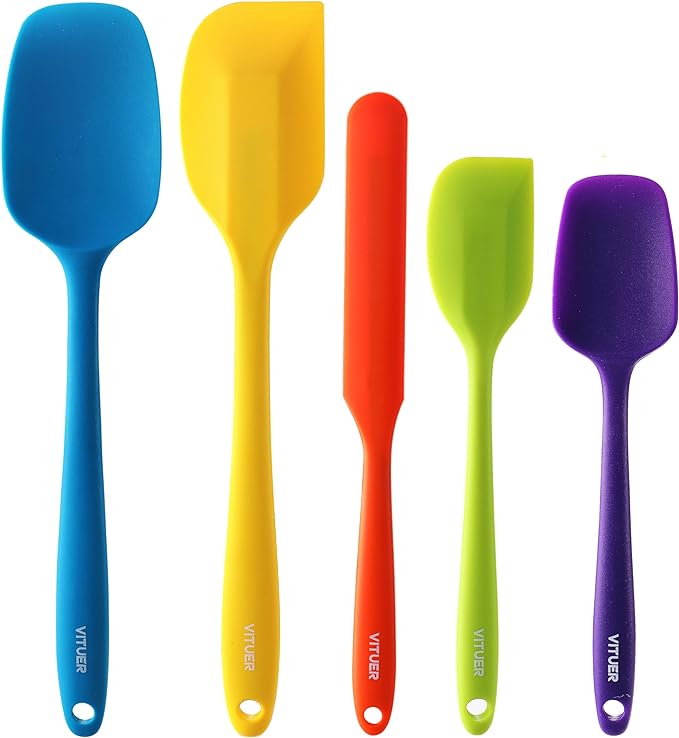 5PCS Silicone Rubber Spatula Set, VITUER Food Grade BPA-Free Spatulas by VITUER