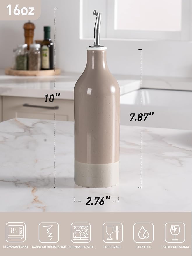 famiware Milkyway 16oz Ceramic Olive Oil Dispenser Bottle, 1 Piece Oil Dispenser - Image 3