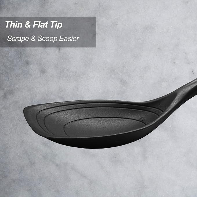 Large Silicone Cooking Spoon, Non-Stick Solid Spoon set - Image 4