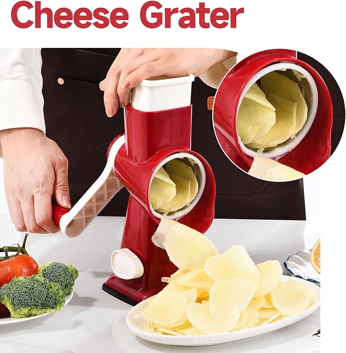 Rotary Cheese Grater with Handle Kitchen Shredder Slicer Grater Slicer Ice - Image 7