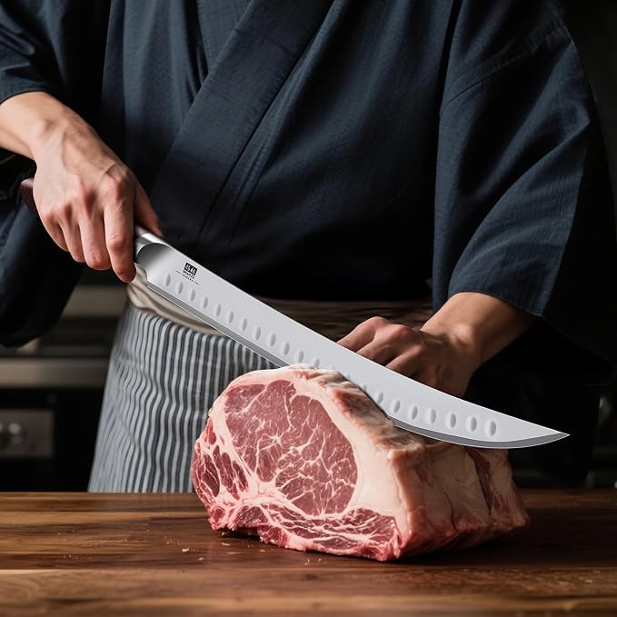 SHAN ZU Brisket Slicing Knife, 11.6 Inch Carving Knife Japanese High Carbon - Image 7