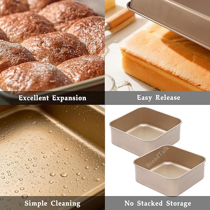 8 Inch Square Baking Pans Set, 2 Pieces Nonstick Cookie Sheet Pan, Non Toxic - Image 5