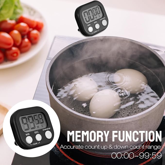 Leumoi 24 Pcs Digital Kitchen Timers Bulk Small Magnetic Timer On/Off Switch - Image 7
