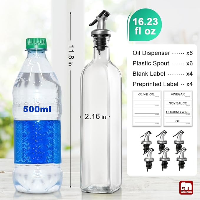 GMISUN Olive Oil Dispenser Bottle, 6 Pack Oil Dispensers Bottles - Image 2